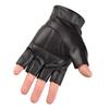 Leather PU Half Finger Gloves Men's Waterproof Fishing and Anti Slip Performance Tactical Gloves Half Section Shockproof and Anti Slip