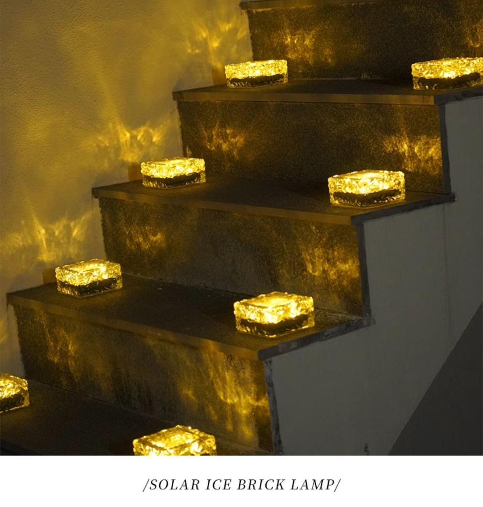 Solar Ice Brick Waterproof Outdoor Garden Light