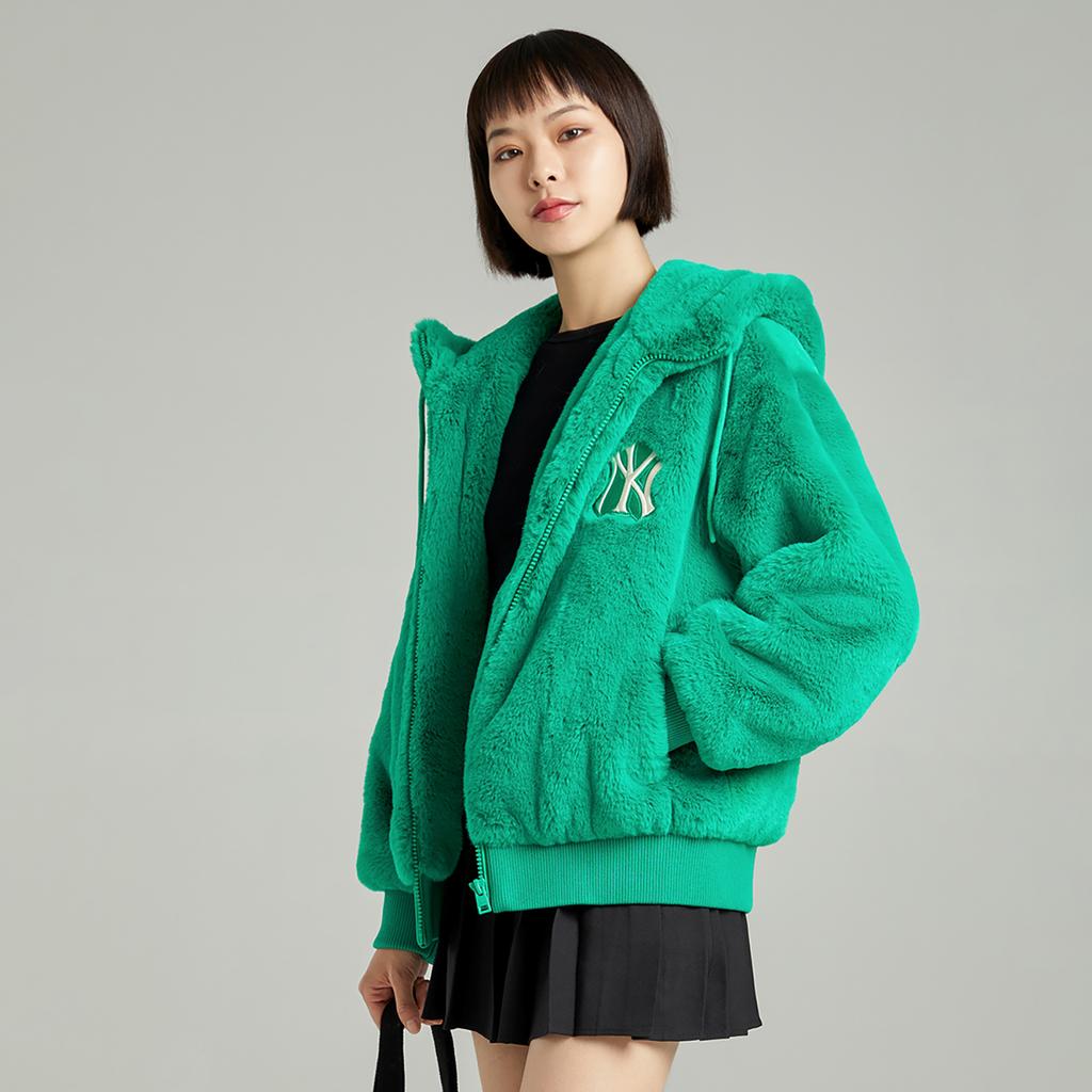 New MLB New York Yankees Logo Print Windproof Sherpa Jacket 3AFDB0426-50GNS