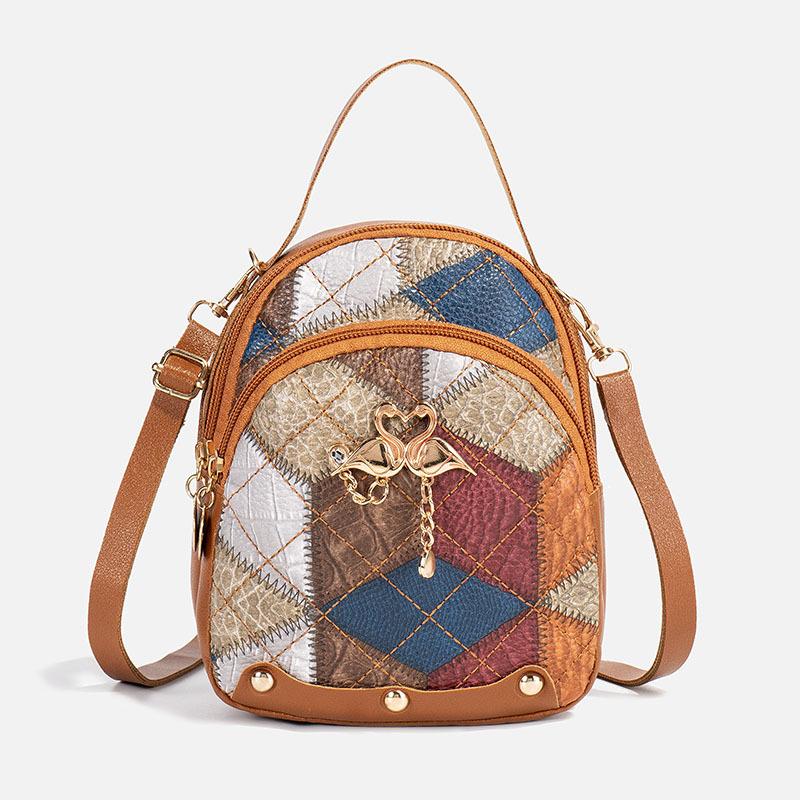 

Трендовая цветовая гамма, рюкзак с вышивкой бриллиантами, украшение в виде подвески-лебедя, мини-маленький рюкзак, женская сумка, наплечная сумка, партия светло-коричневого