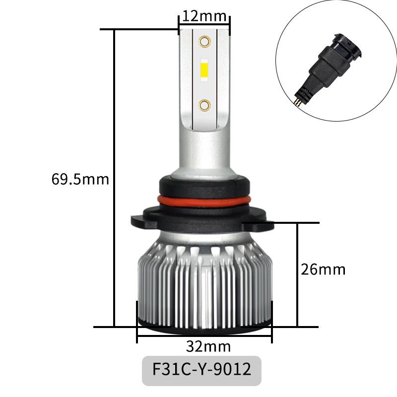 12V 6000K Super Bright LED Headlight Bulb for Car Motorcycle (H1/H7) Gun Color 9012