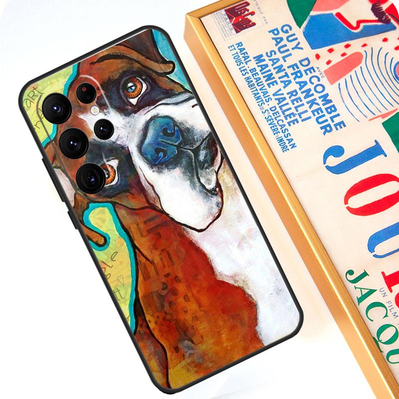 Boxer Dog Case For Samsung Galaxy S24 S23 S22 Ultra Note 20 10 Plus S8 S9 S10 S20 FE S21 FE Cover
