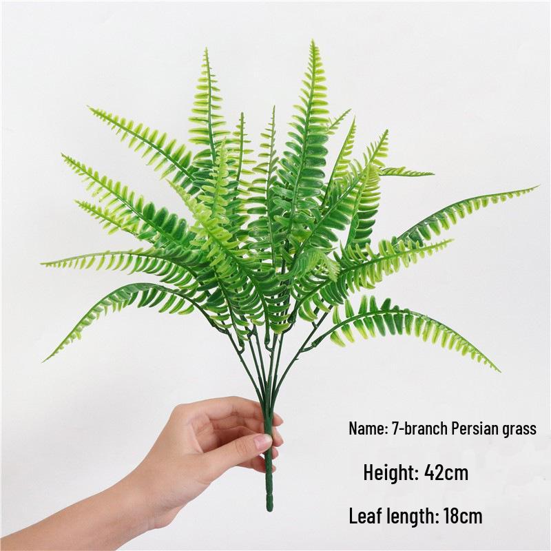 Artificial Green Plant Bundle: Decorative Plastic Grass, Water Grass, Plastic Flower, and Fern.