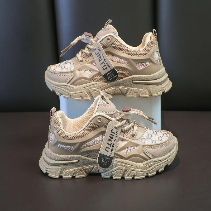 Children's Dad Shoes 2025 Spring New Boys Elementary School Running Shoes Girls Fashion Breathable Mesh Sneakers