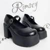 Womens Fashion Platform Pumps Super High Heels Buckle Strap Mary Jane Shoes Goth Thick Heeled Party