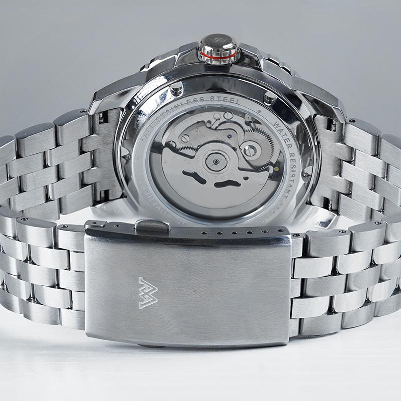 WM Watch Automatic Mechanical Watches NH35 Anti-reflective 200 Water Resistant Sapphire Crystal Welly Merck Watch WM206M