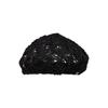 Brown Hat Crochet Knit Beret - Black