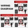 Battery Switch 1-2-Pun 12V 24V 48V 200A High Current Battery Power Off Switch Isolator for Truck Vehicle Trailer RV Boat Yacht
