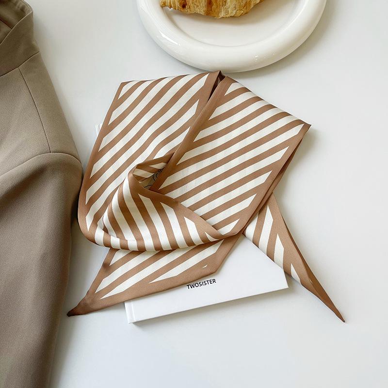 

Модный шелковый платок для волос с принтом для женщин, шифоновая длинная лента, резинки для хвостика, повязки на голову, аксессуары для волос