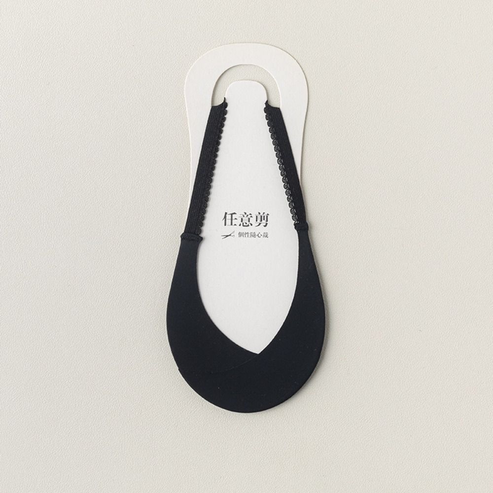 

1 пара Нескользящие носки для лодки Носки на половину пальцев ног Мягкие Невидимые носки Лето чёрный