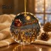 Christmas Landscape Ornament Scene Acrylic for Holiday Tree Decor, Decorative Festive Hanging Keepsake Party And Seasonal Home Decorations Artistic