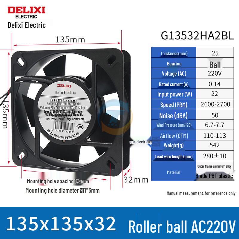 Delixi Axiallüfter 220V für Industrieschränke und Schweißmaschinen, 24V DC Kühlventilator.