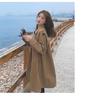 Khaki Petite Double-Breasted Trench Coat for Women - 2025 Autumn Korean Style, Loose Fit