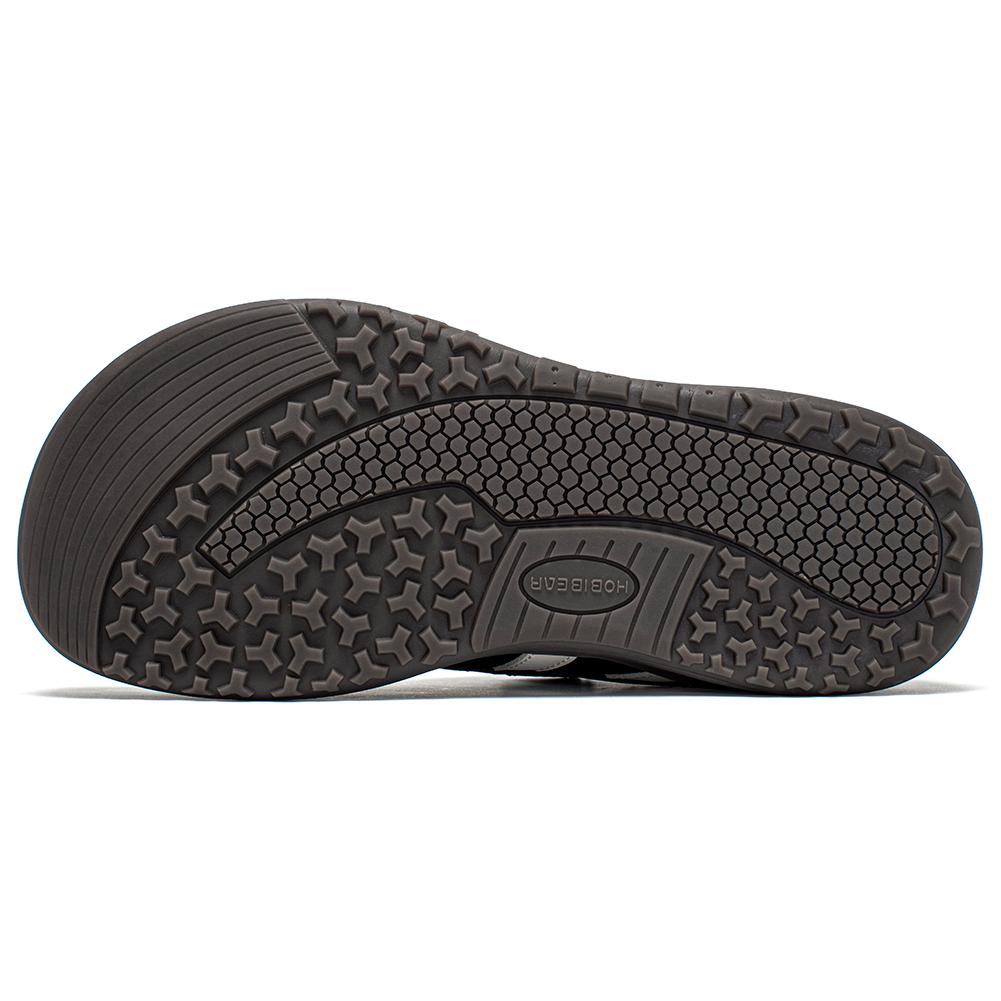 HOBIBEAR Wide Toe Shoes Boys Girls Barefoot Zero Drop Sneakers Hook Loop Artificial Leather Mesh Breathable Shoes for Big Kids