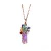 Collar de Cristal Curativo Colgante Prisma de Piedra Preciosa Collar de Piedras Naturales Coloridas Collar de Árbol de Cristal Regalo de Energía Espiritual para Hombres Mujeres