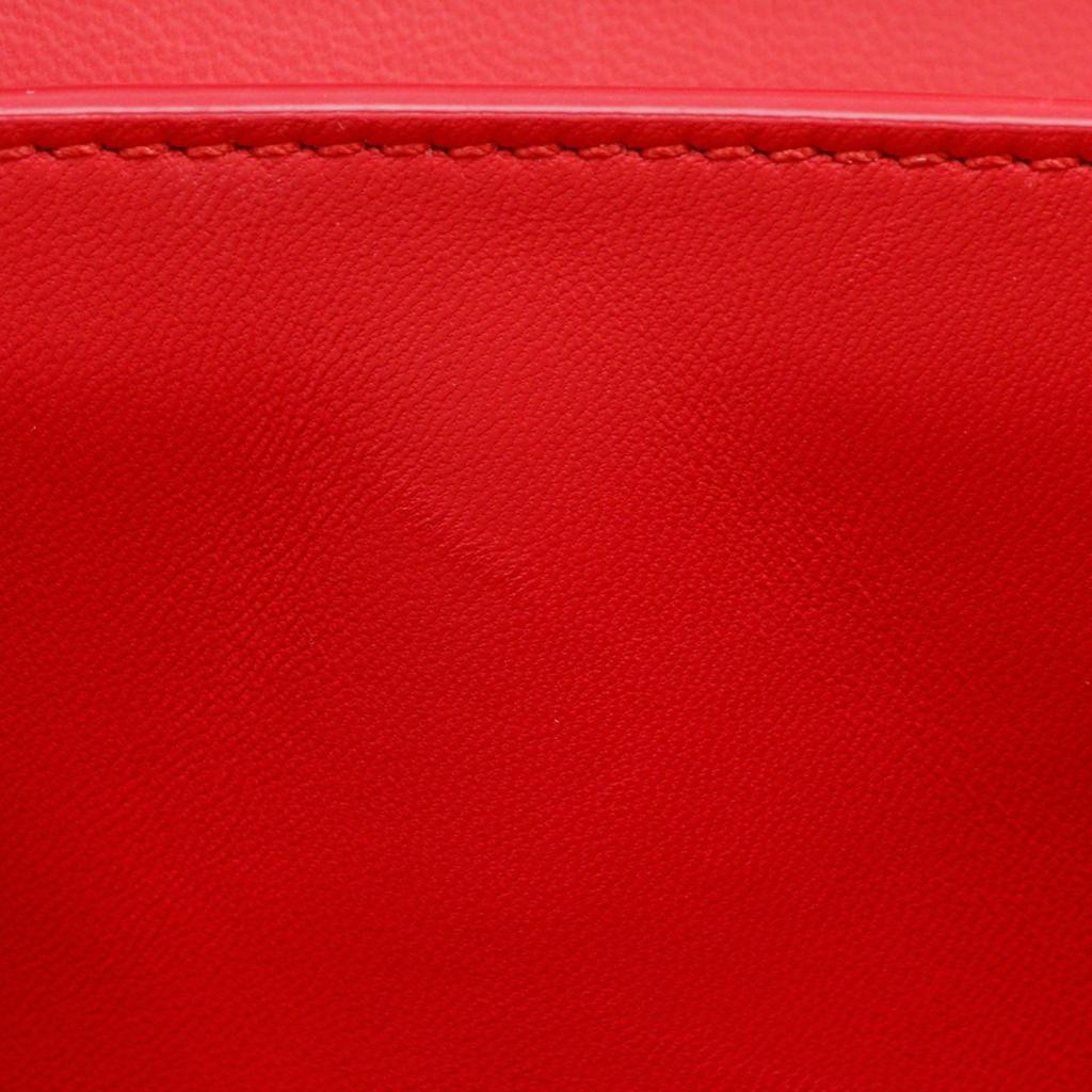 BURBERRY Small Grainy TB Shoulder Bag 2-way clutch Red Calfskin Women Used