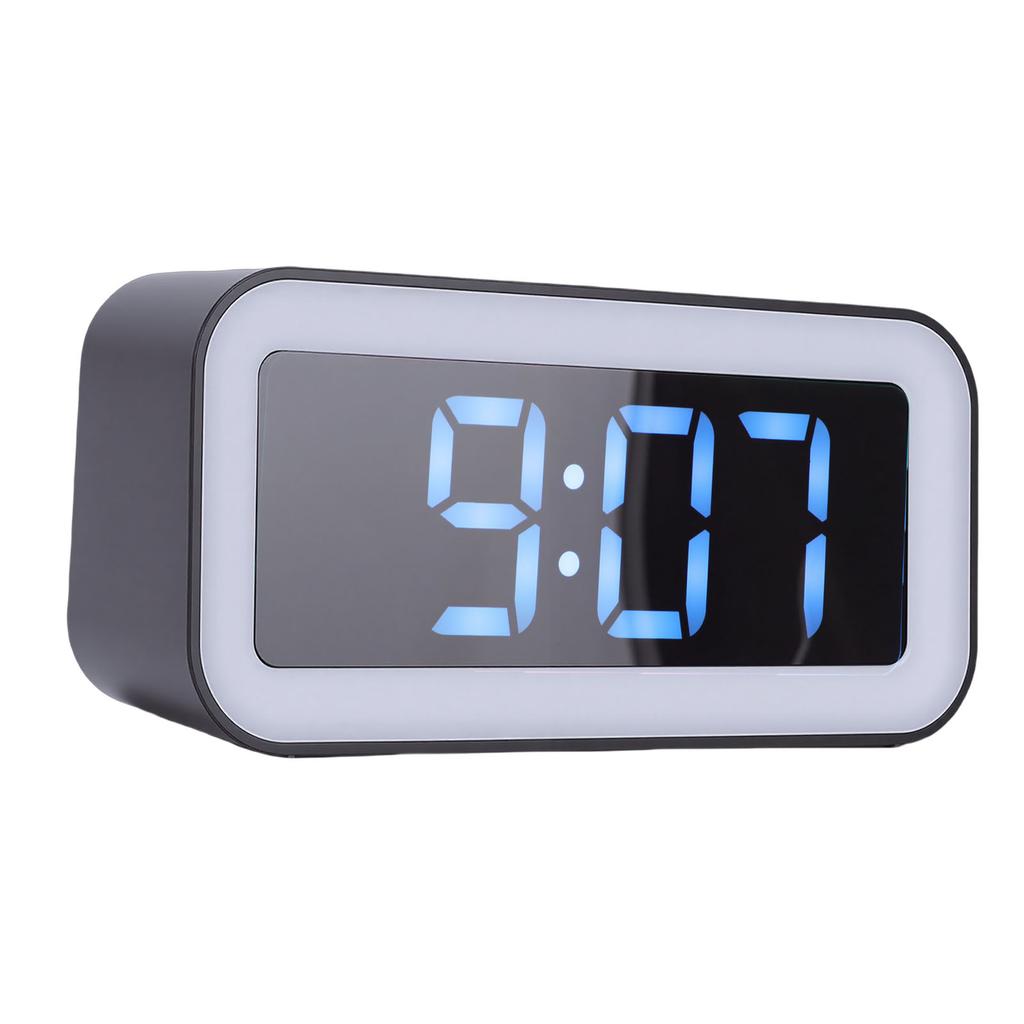 Digital Dual Clock Dimmable RGB Volume Weekday Weekend Mode 12 24Hr with Snooze Compact for Bedroom Bedside Tabletop