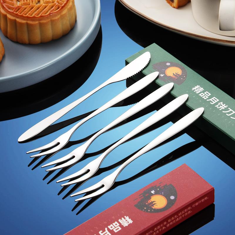304 stainless steel knife and fork high-end gift box with dessert fruit fork fruit stick
