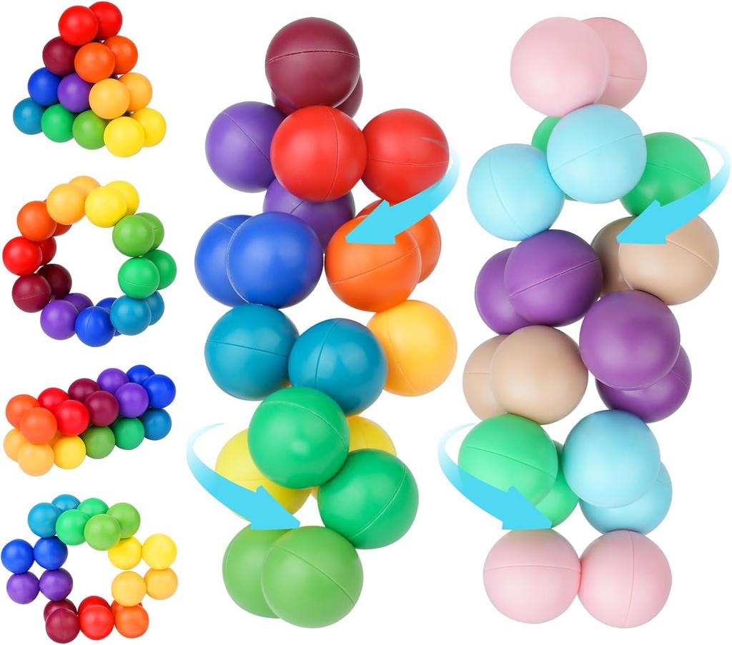 Ainiv 3D Puzzle Ball Sensory Toy - Variety Stress Relief Ball, Massage Balls Hand Trainer, for Relieving Stress, Funny Educational Toy (Small)