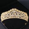 Gold Color Crystal Tiaras and Crowns Headband for Women Party Rhinestone Bridal Wedding Hair Accessories Jewelry Crown Tiara