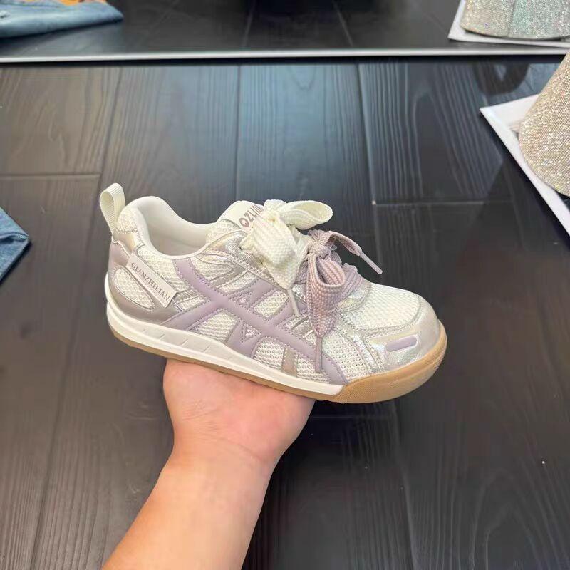 Retro mesh breathable German training Forrest Gump shoes women's summer new thick-soled casual versatile sports shoes show small feet