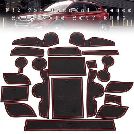 20pcs For Hyundai Tucson 2015-2018 Car Interior Door Mat Non-slip Cup Pads