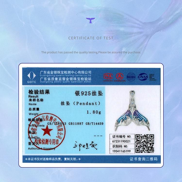 Gradvis Förändring Droppande Olja Man Fisksvans Gör-det-själv Armband Pärlstav, Dröm Havsvind S925 Silver Hänge Tillbehör