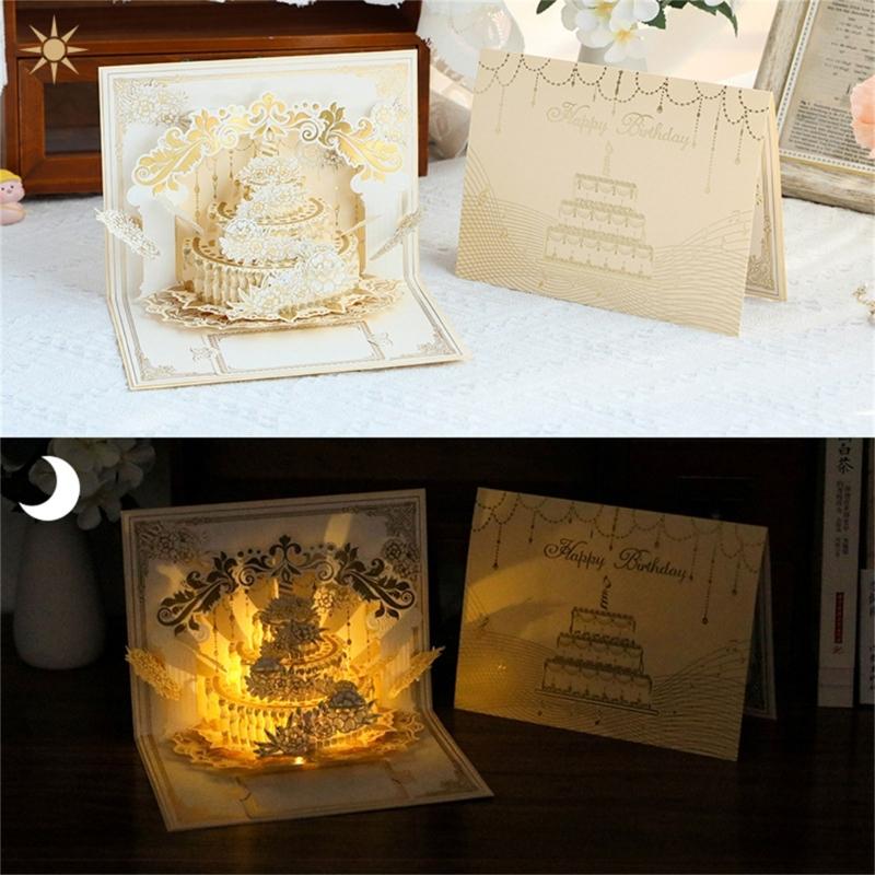 Artistic 3D Birthday Greeting Card Artistic Birthday Card Beautiful Celebration Card Suitable for Parties Birthday Use