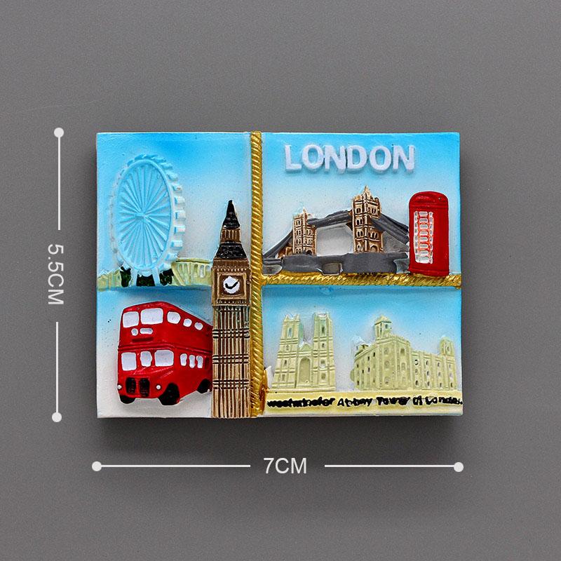 Magneți de frigider 3D lipiți pentru turism mondial, suveniruri creative, cadouri, magneți de frigider, Anglia, Londra, soldat de autobuz, cadouri suvenir