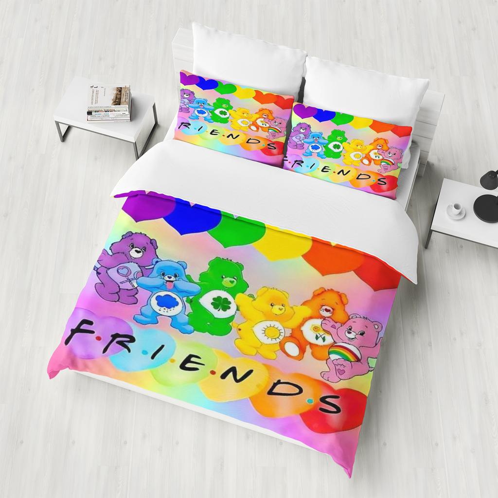 Care Bears Anime Bedding Set Duvet Cover 1009 Polyester Suitable For Children And Adults 3-Piece Set