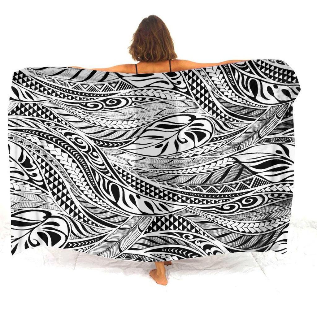 Soft And Comfortable Fabric Summer Beach Holiday Sun Sarong All-In-One Cover Coat Polynesian Print Tailored Women'S Sarong