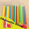 Colorful 100 X Disposable Large Drinking Straws Ideal For Bubble Tea And Milkshakes