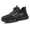 Rotating Button Safety Shoes Steel Toe Work Shoes Protective Work Shoes Anti-slip Lightweight Breathable Work Sneakers for Men