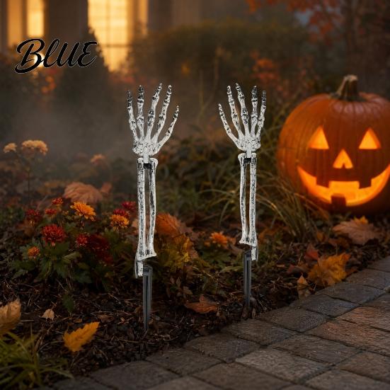 Halloween-Themen-Dekorationen Dekoration Plastik-Skeletthand Gartenpfahl Realistisches Knochen-Requisit für den Außenbereich Coole Gartendekoration Gruselige Partydekoration