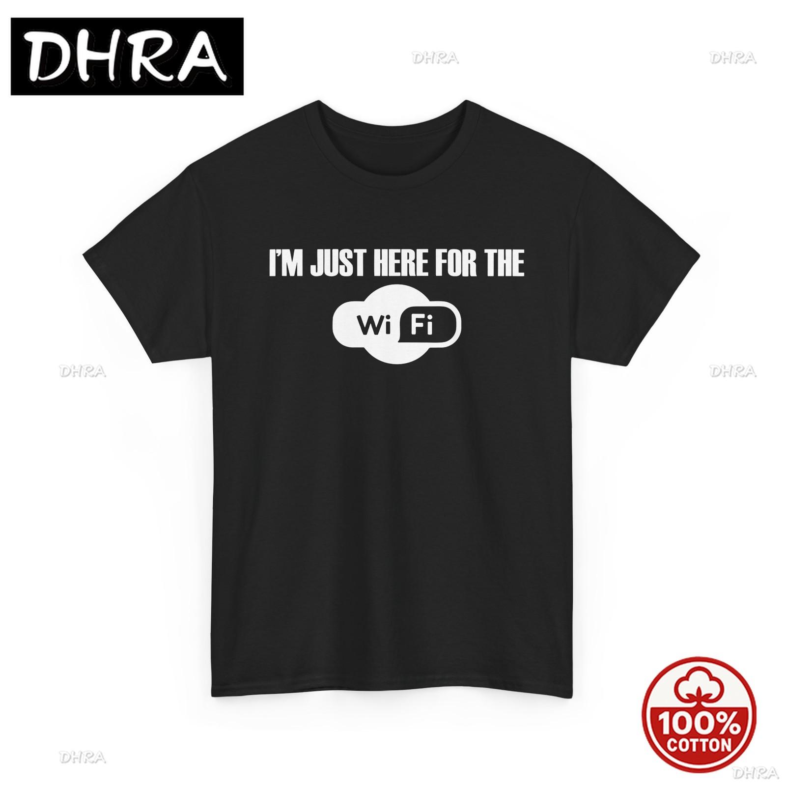 Nerd Just Here for The WiFi Shirt Unisex Heavy Cotton Tshirt Featuring Trendy Artwork for T Shirts Graphic Tee Skater Retro Punk S