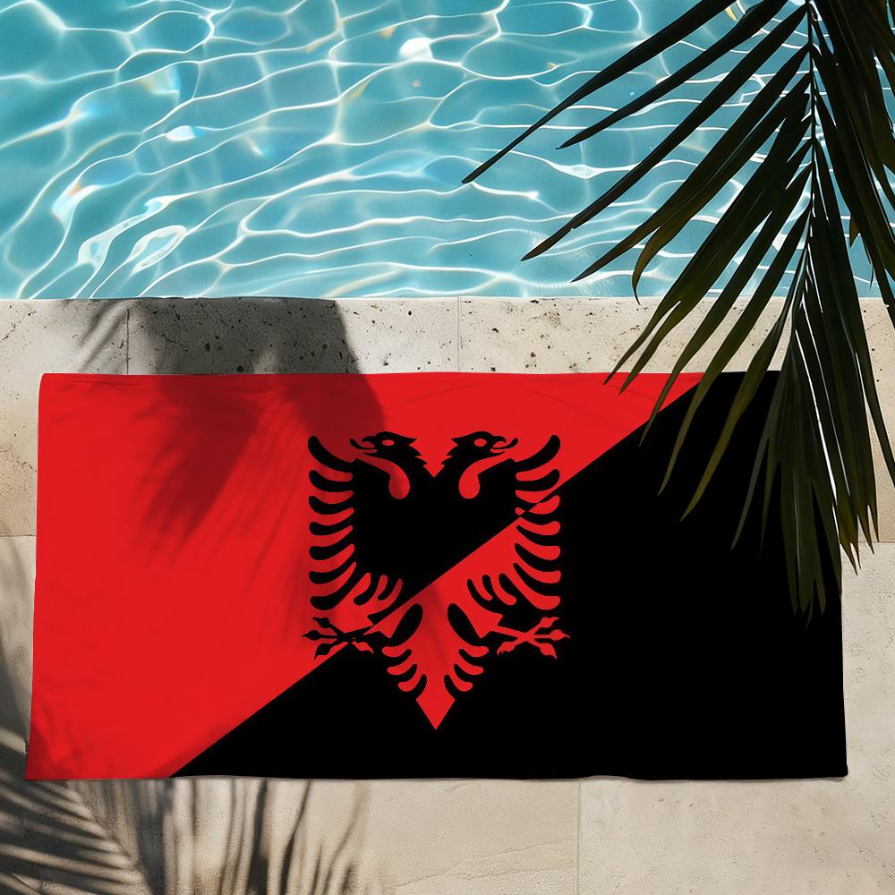 Nazione A-Bandiera dell'Albania Asciugamano Asciugatura Asciugamano da Bagno Applicabile a Nuoto Leggero Campeggio Yoga Spiaggia Fuori