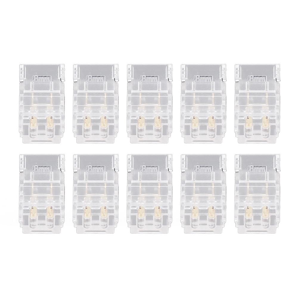 10pcs 8mm COB LED Strip Connector Transparent Strip To Wire Connector  For School