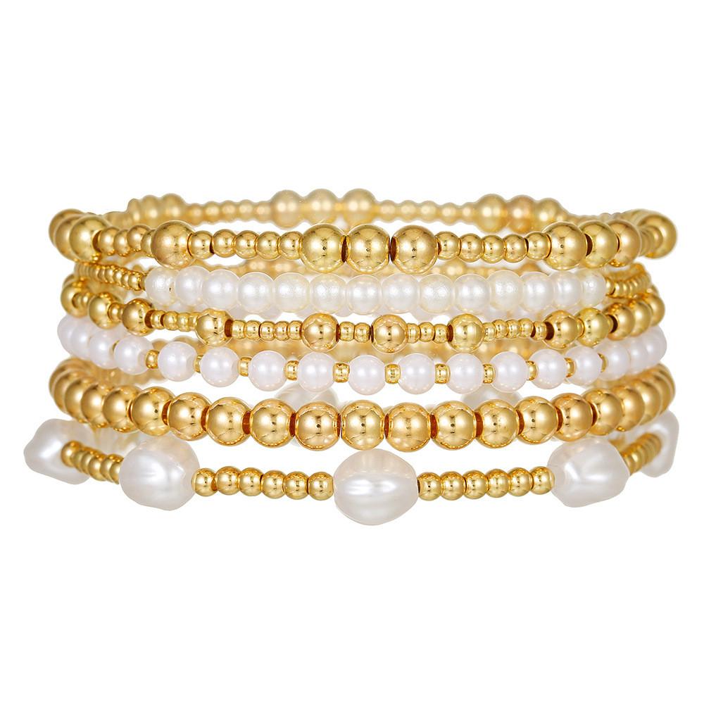 European Style Bracelet Set With Faux Pearl And Ceramic Beads For Women And Men