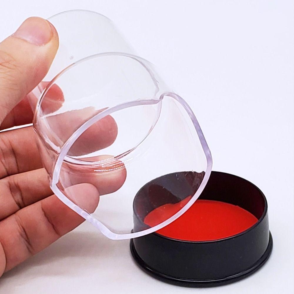 Transparent Stamp Ink Pad Efficient Stamp Cachet Box Multifuntion Inkpad with Cover  Finance
