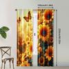 2pc,  Window Curtains Sunflower 100% Polyester,Without Electricity Family Party Decoration Applies To Hotel Decoration