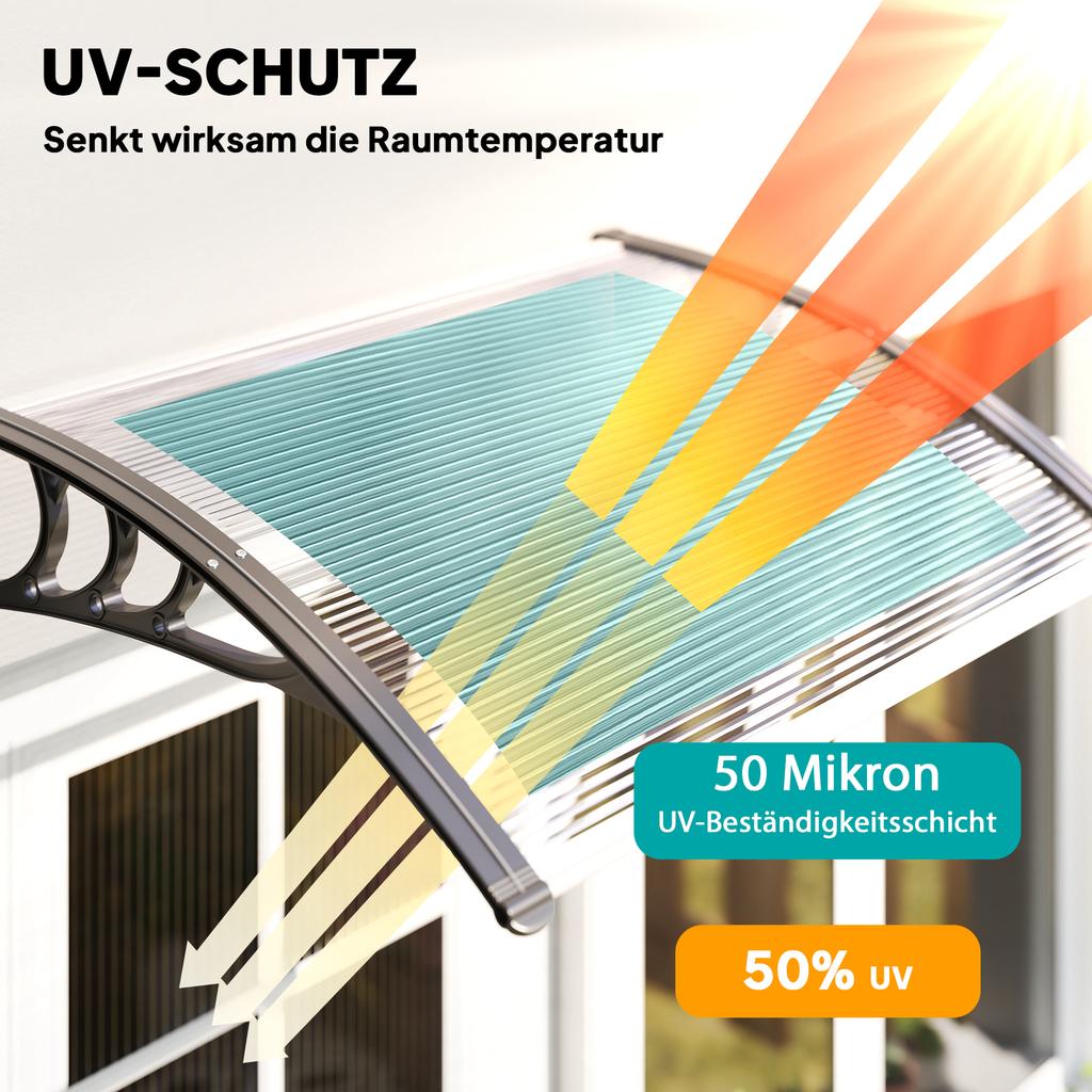 Canopy Front Door Canopy 100 x 75 cm Pent Canopy Roofing Polycarbonate Transparent