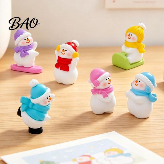 Doll House Miniature Figures Mini Snowman Figurine, Christmas Skiing Dolls, Small Desktop Car DIY Micro Landscape Accessories Dashboard Figurines,