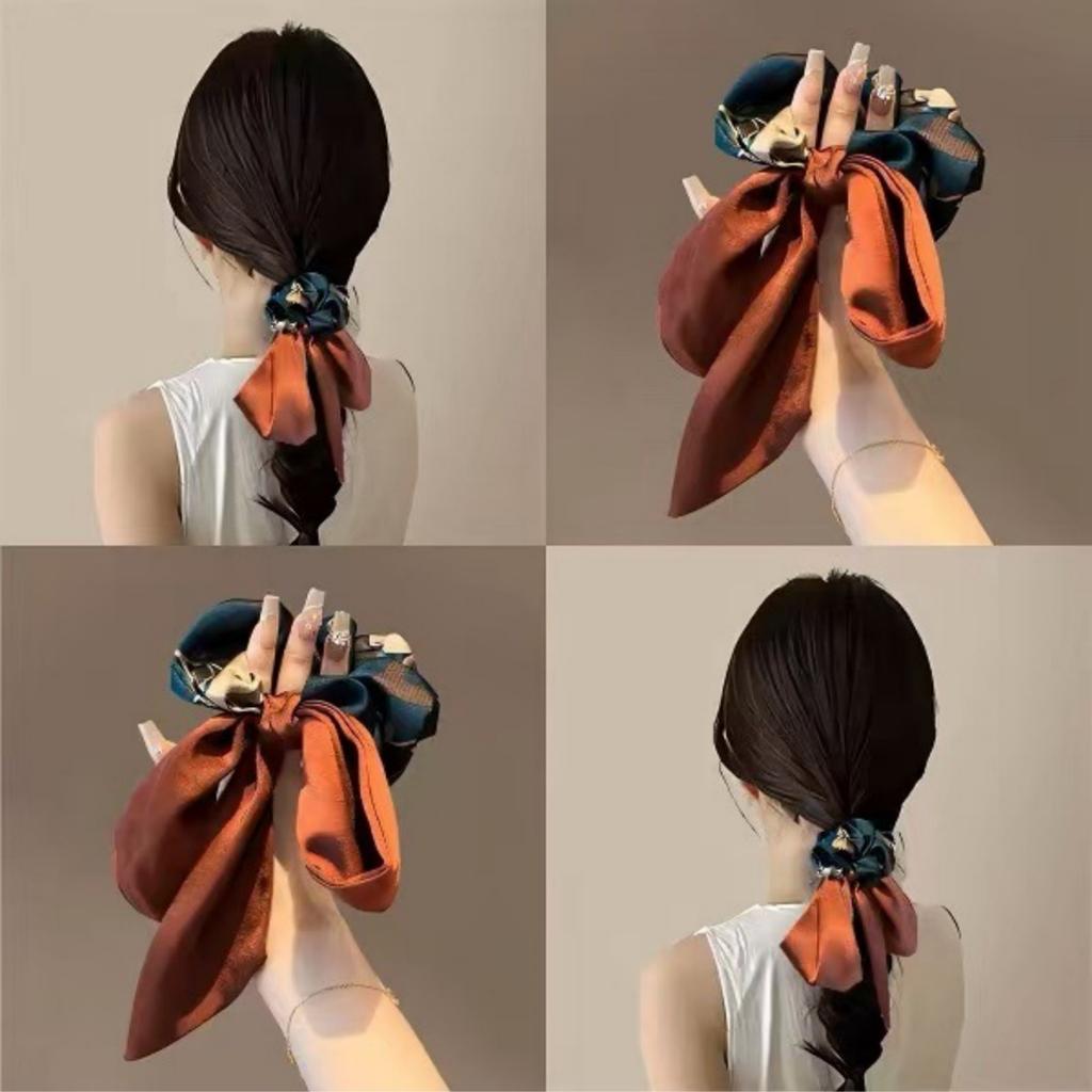 1 Stück Hochwertig, Zart, Retro, Bedruckt, Band, Haarband, Haargummi, Mode, Pferdeschwanz, Schleife, Haaraccessoire, Weiblich