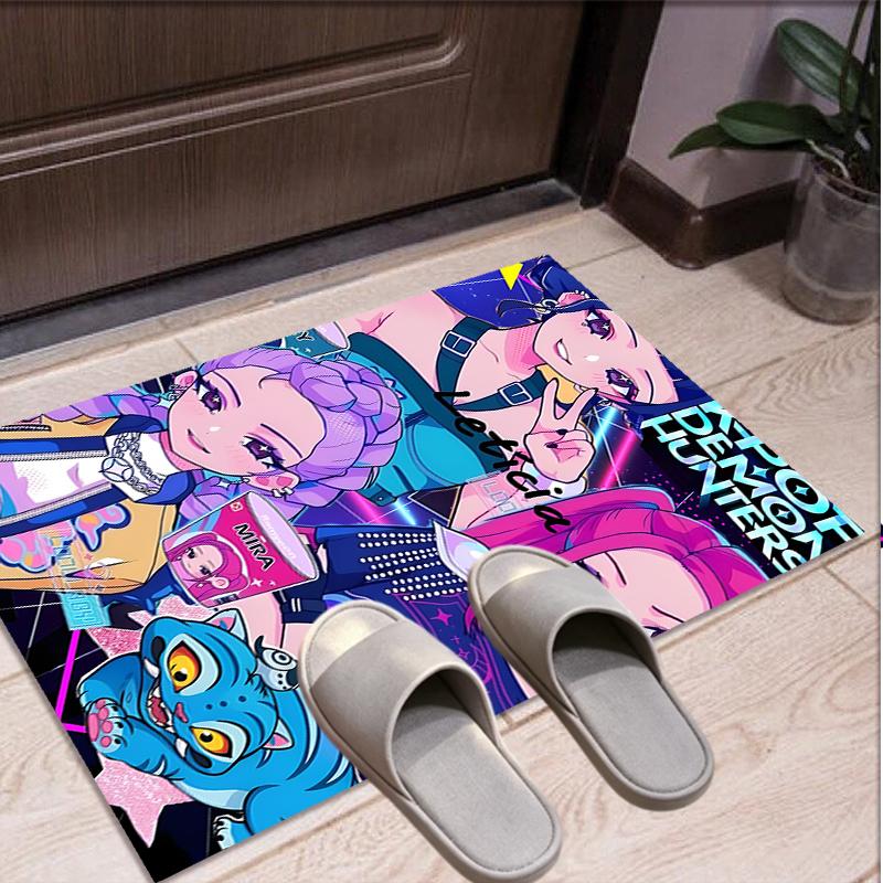 KPop Demon Hunters Pattern Rug, Indoor/Outdoor Mat, for Picnic, Gameroom, Bedroom, Office, Living Room, Home Decor Carpet, Birthday Gift