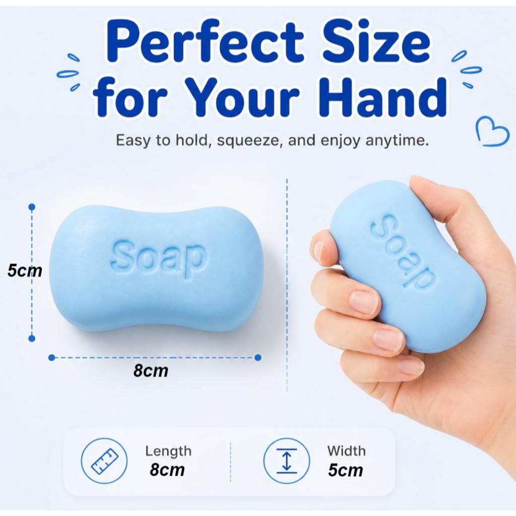 1-3pcs Soap Squishy Slow Rising Fidget Toy, Soft Fake Soap Stress Ball for Kids Adults, Anxiety Relief Sensory Decompression Squeeze Toy