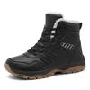 Beef Tendon Sole Velvet Thickened Hiking Shoes Black High-top Cotton Shoes Non-slip, Wear-resistant and Warm Outdoor Snow