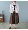Korean Style Batwing Sleeve Cotton-Linen Cardigan for Women
