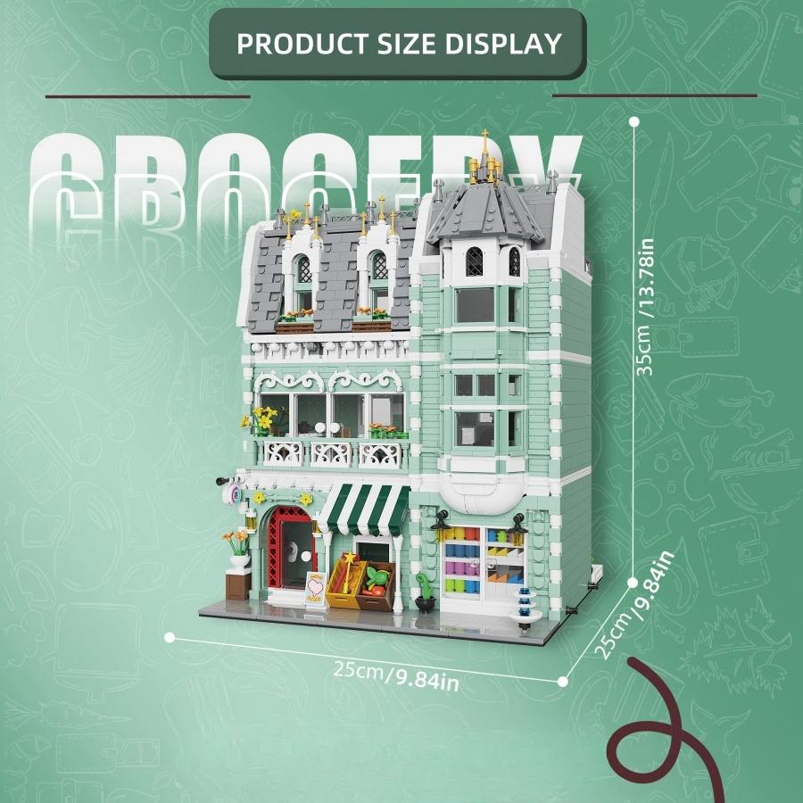 Non-Toxic Mini Bricks European Market Street Caf Villa Store House Building Blocks City Street View Scene Model Assemble Toy Kid Gifts