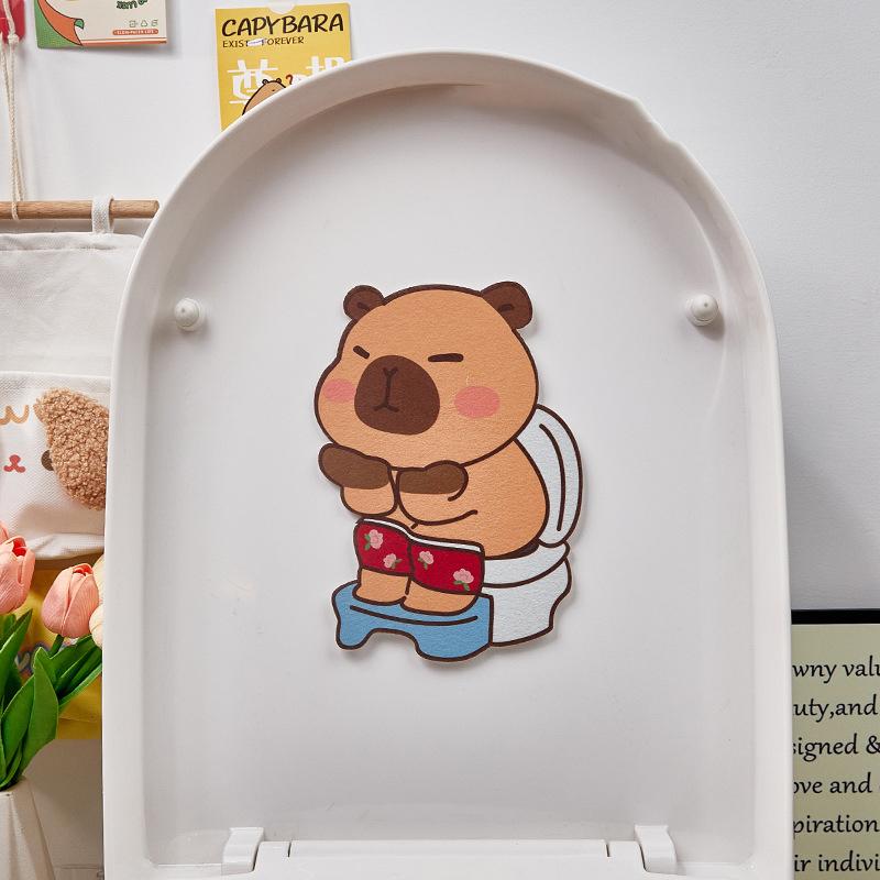 Capybara Toilet Mat Deodorizing Stickers Deodorizing Capybara Deodorizing Stickers Cartoon Toilet Mat Self-Adhesive Deodorizing