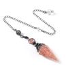 Antique Silver Seven Chakra Crystal Resin Pendulum with Semi-Precious Chips Pendant